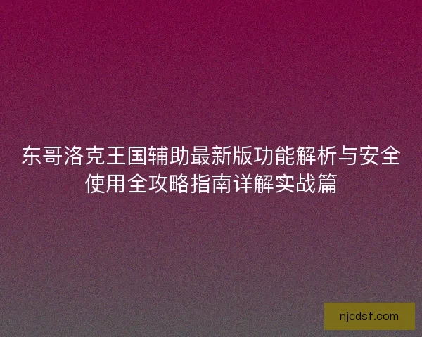 东哥洛克王国辅助最新版功能解析与安全使用全攻略指南详解实战篇